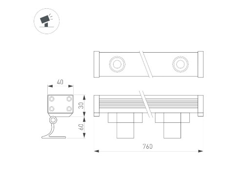 Дополнительное фото Линейный прожектор Arlight AR-LINE-760-18W Day4000 045369: Купить в Интернет магазин освещения GCSVET.RU