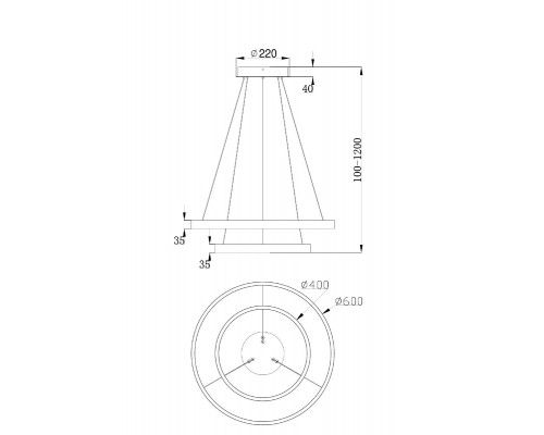 Дополнительное фото Светильник подвесной Maytoni Rim MOD058PL-L55W4K: Купить в Интернет магазин освещения GCSVET.RU