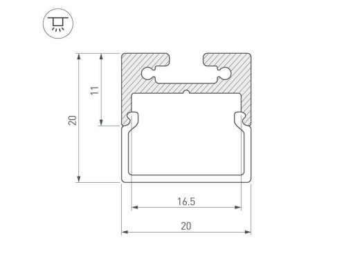 Дополнительное фото Экран Arlight SL-LINE-2011-2000 Square OPAL 019258: Купить в Интернет магазин освещения GCSVET.RU