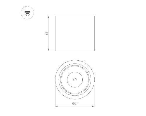 Дополнительное фото Светильник накладной Arlight SP-DICE-R77-10W Warm3000 (BK, 24 deg, 230V) 046626: Купить в Интернет магазин освещения GCSVET.RU