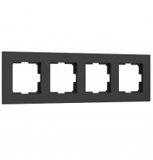 Рамка на 4 поста Werkel Slab черный матовый W0042908 4690389193477 a062802