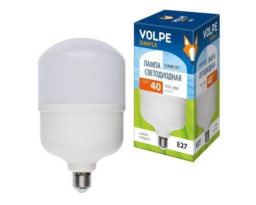 Основное фото Лампа LED сверхмощная (UL-00002905) Volpe E27 40W (350W) 4000K LED-M80-40W/NW/E27/FR/S: Купить в Интернет магазин освещения GCSVET.RU