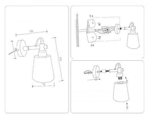 Дополнительное фото Настенный светильник Ambrella Light Loft TR82213: Купить в Интернет магазин освещения GCSVET.RU