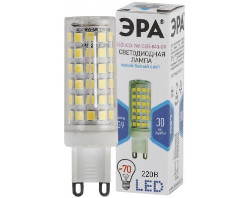 Основное фото Светодиодная лампочка Эра LED JCD-9W-CER-840-G9 Б0033186: Купить в Интернет магазин освещения GCSVET.RU