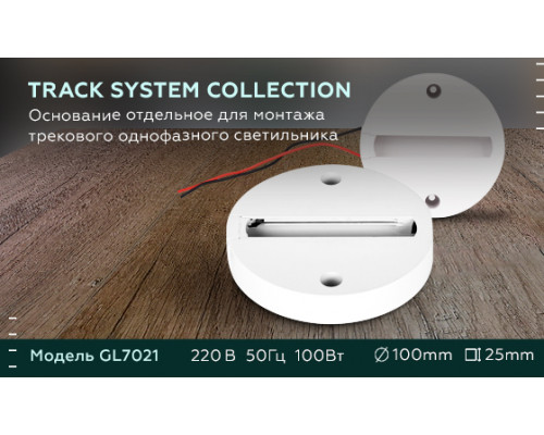 Дополнительное фото Основание для шинопровода Ambrella Light Track System GL7021: Купить в Интернет магазин освещения GCSVET.RU