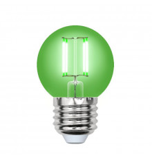 Филаментная лампа светодиодная (UL-00002988) Uniel E27 5W зеленый LED-G45-5W/GREEN/E27 GLA02GR
