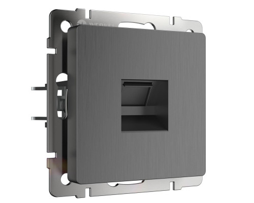 Основное фото Розетка Ethernet RJ-45 Werkel графит рифленый W1181004 4690389158674: Купить в Интернет магазин освещения GCSVET.RU