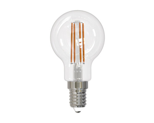 Основное фото Филаментная лампа светодиодная (UL-00005177) Uniel E14 11W 4000K прозрачная LED-G45-11W/4000K/E14/CL PLS02WH: Купить в Интернет магазин освещения GCSVET.RU