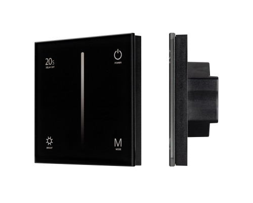 Основное фото Панель Arlight Smart-P6-Dim-G-IN Black (12-24V, 4x3A, Sens, 2.4G) 034780: Купить в Интернет магазин освещения GCSVET.RU