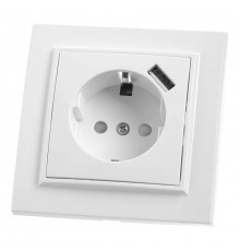 Розетка Feron Stekker Эрна с/з 16A 250V USB белый PST16901101 39051