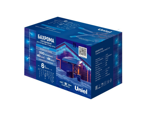 Дополнительное фото Уличная гирлянда Uniel ULD-B6007-200/STK BLUE IP44 UL-00010891: Купить в Интернет магазин освещения GCSVET.RU