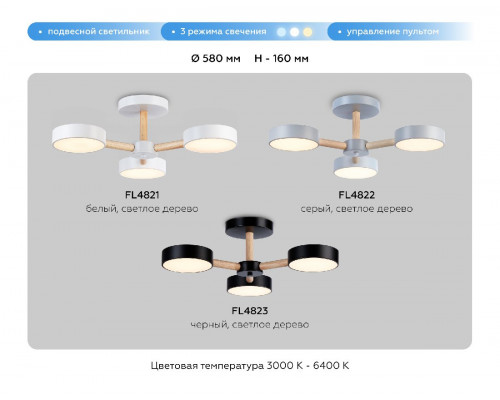 Дополнительное фото Люстра потолочная Ambrella Light Comfort LineTech FL4823: Купить в Интернет магазин освещения GCSVET.RU