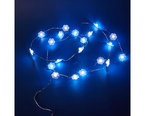Дополнительное фото Гирлянда Uniel ULD-S1900-020/STB/2AA WHITE IP20 SNOWFLAKES MINI: Купить в Интернет магазин освещения GCSVET.RU