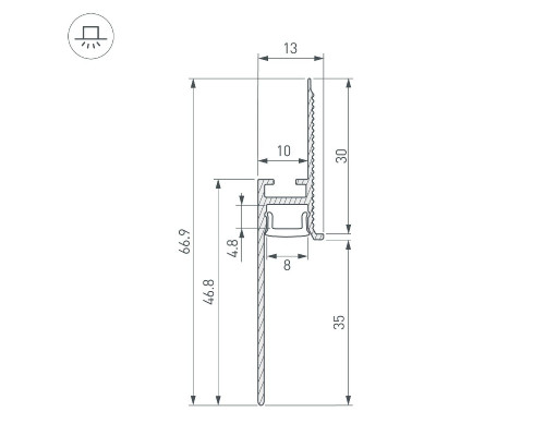 Дополнительное фото Профиль Arlight PLINTUS-FANTOM-H35-2000 WHITE 043666: Купить в Интернет магазин освещения GCSVET.RU