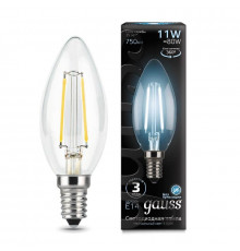 Филаментная лампа светодиодная Gauss E14 11W 4100К прозрачная 103801211