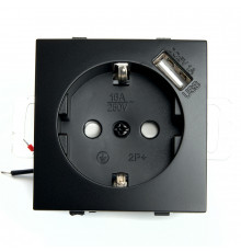 Розетка 1-местная с/з с защитной шторкой и USB Stekker Эрна PST16-9111-03 49155