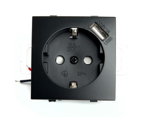 Основное фото Розетка 1-местная с/з с защитной шторкой и USB Stekker Эрна PST16-9111-03 49155: Купить в Интернет магазин освещения GCSVET.RU