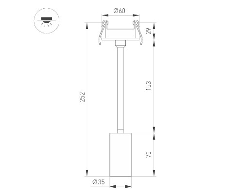 Дополнительное фото Светильник спот (встраиваемый) Arlight LGD-PERISCOPE-R35-6W Warm3000 (WH, 24 deg, 230V) 045200: Купить в Интернет магазин освещения GCSVET.RU