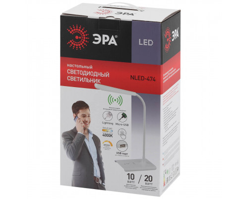 Дополнительное фото Лампа настольная ЭРА NLED-474-10W-BK Б0038590: Купить в Интернет магазин освещения GCSVET.RU