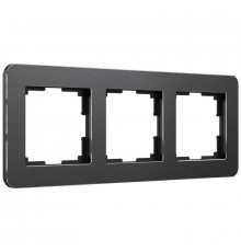 Рамка на 3 поста Werkel Platinum черный алюминий 4690389184482 W0032608