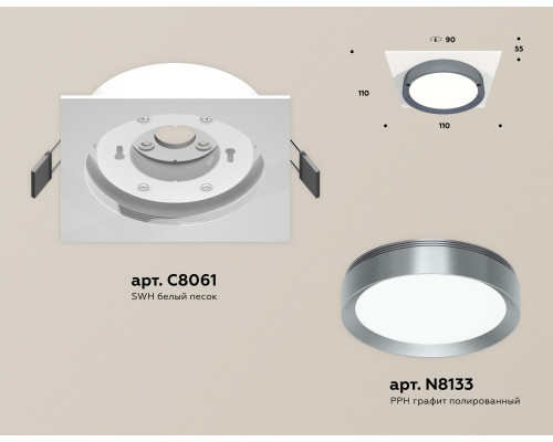 Дополнительное фото Светильник встраиваемый Ambrella Light Techno Spot XC8061007 (C8061, N8133): Купить в Интернет магазин освещения GCSVET.RU