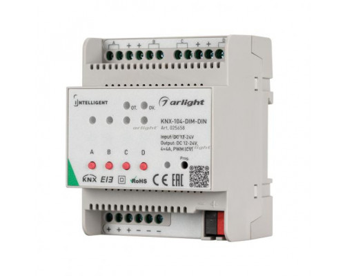 Основное фото Диммер Arlight INTELLIGENT Arlight KNX-104-DIM-DIN 025658: Купить в Интернет магазин освещения GCSVET.RU