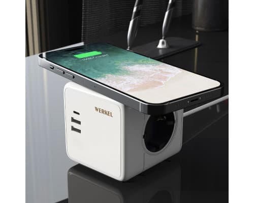 Дополнительное фото Розеточный блок 3-местный + 3 USB + беспроводная зарядка Werkel 4690389204265 W6513501 a066454: Купить в Интернет магазин освещения GCSVET.RU