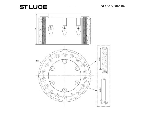 Дополнительное фото Люстра потолочная ST Luce DeLight Collection SL1516.302.06: Купить в Интернет магазин освещения GCSVET.RU