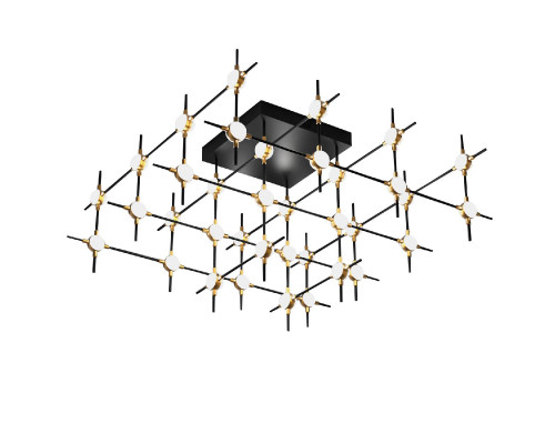 Основное фото Потолочная люстра Delight Molecular MX18001067-36A black/gold: Купить в Интернет магазин освещения GCSVET.RU