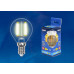 Дополнительное фото Филаментная лампа светодиодная Uniel E14 5W 3000K прозрачная LED-C35-5W/WW/E14/CL/MB GLM10TR: Купить в Интернет магазин освещения GCSVET.RU