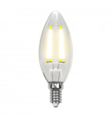 Филаментная лампа светодиодная Uniel E14 5W 3000K прозрачная LED-C35-5W/WW/E14/CL/MB GLM10TR