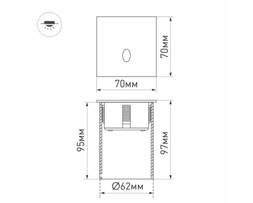 Дополнительное фото Светильник для подсветки лестниц Arlight LT-GAP-S70x70-3W Warm3000 025738: Купить в Интернет магазин освещения GCSVET.RU