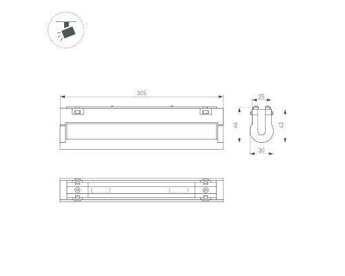 Дополнительное фото Светильник трековый (магнитый) Arlight MAG-VIBE-FLAT-TURN-L305-12W Warm3000 (WH, 110 deg, 48V) 044448: Купить в Интернет магазин освещения GCSVET.RU
