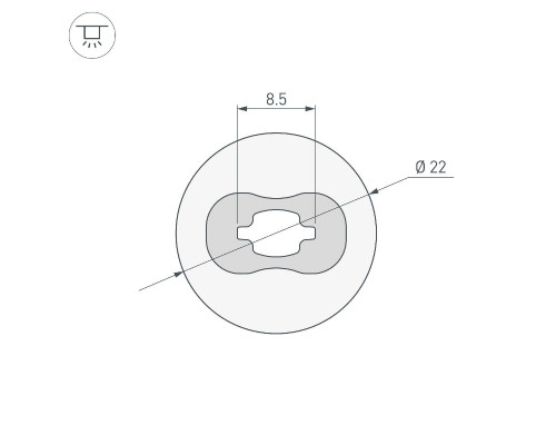Дополнительное фото Силиконовый профиль Arlight WPH-FLEX-D22-360deg-S8-5m WHITE 045847: Купить в Интернет магазин освещения GCSVET.RU