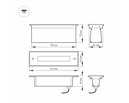 Дополнительное фото Уличный светильник Arlight LTD-LINE-TILT-S210-8W Warm3000 024944: Купить в Интернет магазин освещения GCSVET.RU