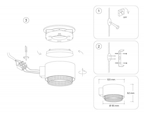 Дополнительное фото Светильник настенный Ambrella Light Techno family TN71299: Купить в Интернет магазин освещения GCSVET.RU