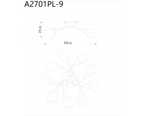 Дополнительное фото Люстра потолочная ARTE Lamp A2701PL-9CC: Купить в Интернет магазин освещения GCSVET.RU
