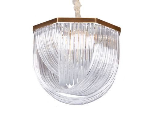 Основное фото Светильник подвесной Delight Collection Murano Glass A001-554 L9 brass/clear: Купить в Интернет магазин освещения GCSVET.RU