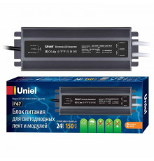 Сетевой адаптер Uniel 24V 150W IP67 6,3A UET-VAF-150B67 24V IP67 UL-00007578