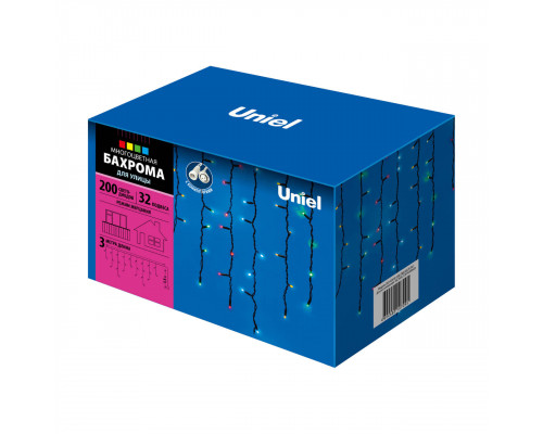 Дополнительное фото Уличная светодиодная гирлянда Uniel бахрома (UL-00003933) разноцветный ULD-B3010-200/TBK Multi IP67: Купить в Интернет магазин освещения GCSVET.RU