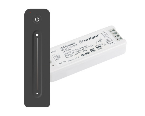 Основное фото Диммер Arlight Smart-Dim-Set-Line (12-24V, 1x8A, ПДУ 2.4G) 034794: Купить в Интернет магазин освещения GCSVET.RU