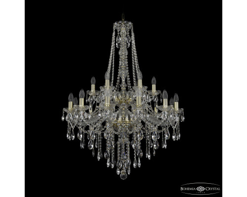 Основное фото Люстра подвесная Bohemia Ivele Crystal 1415/12+6/300/h-112/2d G: Купить в Интернет магазин освещения GCSVET.RU