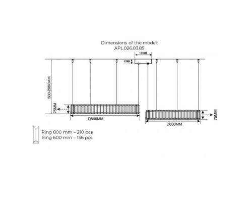 Дополнительное фото Люстра подвесная LED Aployt Nicoletta APL.026.03.85: Купить в Интернет магазин освещения GCSVET.RU