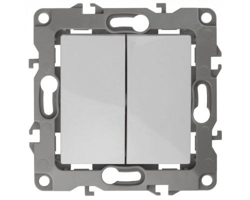 Основное фото Выключатель двухклавишный ЭРА 12 10AX 250V 12-1004-01 Б0014651: Купить в Интернет магазин освещения GCSVET.RU