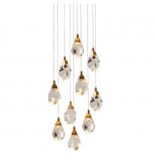 Светильник подвесной Delight Collection Crystal rock II 9701P/10R brass