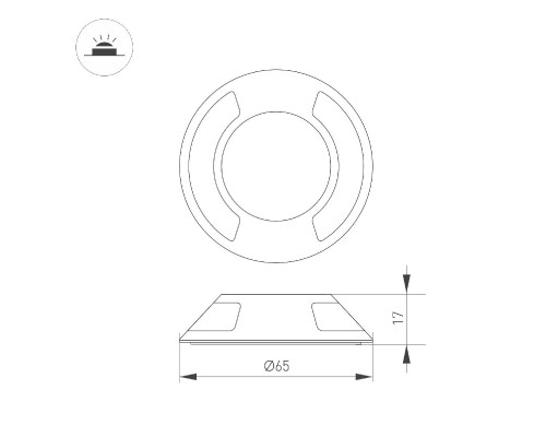 Дополнительное фото Накладка Arlight ART-DECK-CAP-LID2-R65 (SL, STEEL) 045350: Купить в Интернет магазин освещения GCSVET.RU