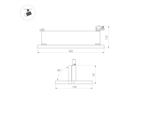Дополнительное фото Светильник трековый Arlight LGD-Mars-4TR-S582x138-50W Day4000 035496: Купить в Интернет магазин освещения GCSVET.RU
