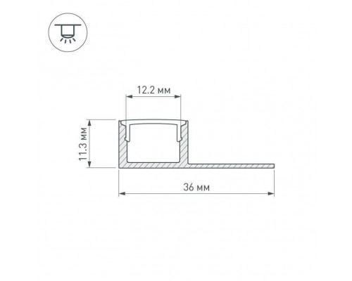 Дополнительное фото Профиль Arlight ARH-DECORE-S12-LINE-EDGE-2000 ANOD 023894: Купить в Интернет магазин освещения GCSVET.RU