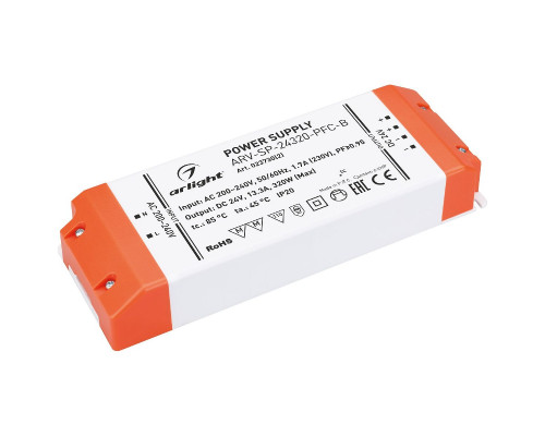 Основное фото Сетевой адаптер Arlight ARV-SP-24320-PFC-B (24V, 13.3A, 320W, IP20) 023730(2): Купить в Интернет магазин освещения GCSVET.RU