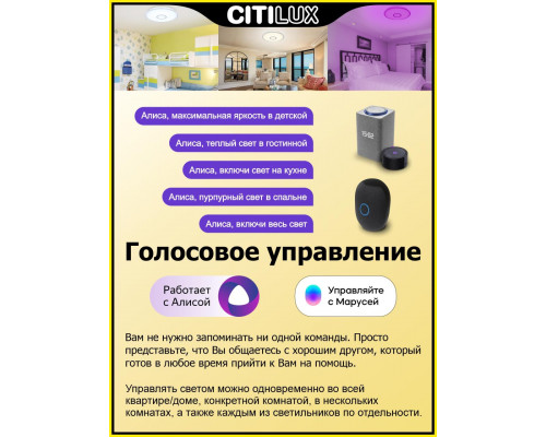 Дополнительное фото Светильник потолочный Citilux Старлайт Смарт CL703A81G: Купить в Интернет магазин освещения GCSVET.RU